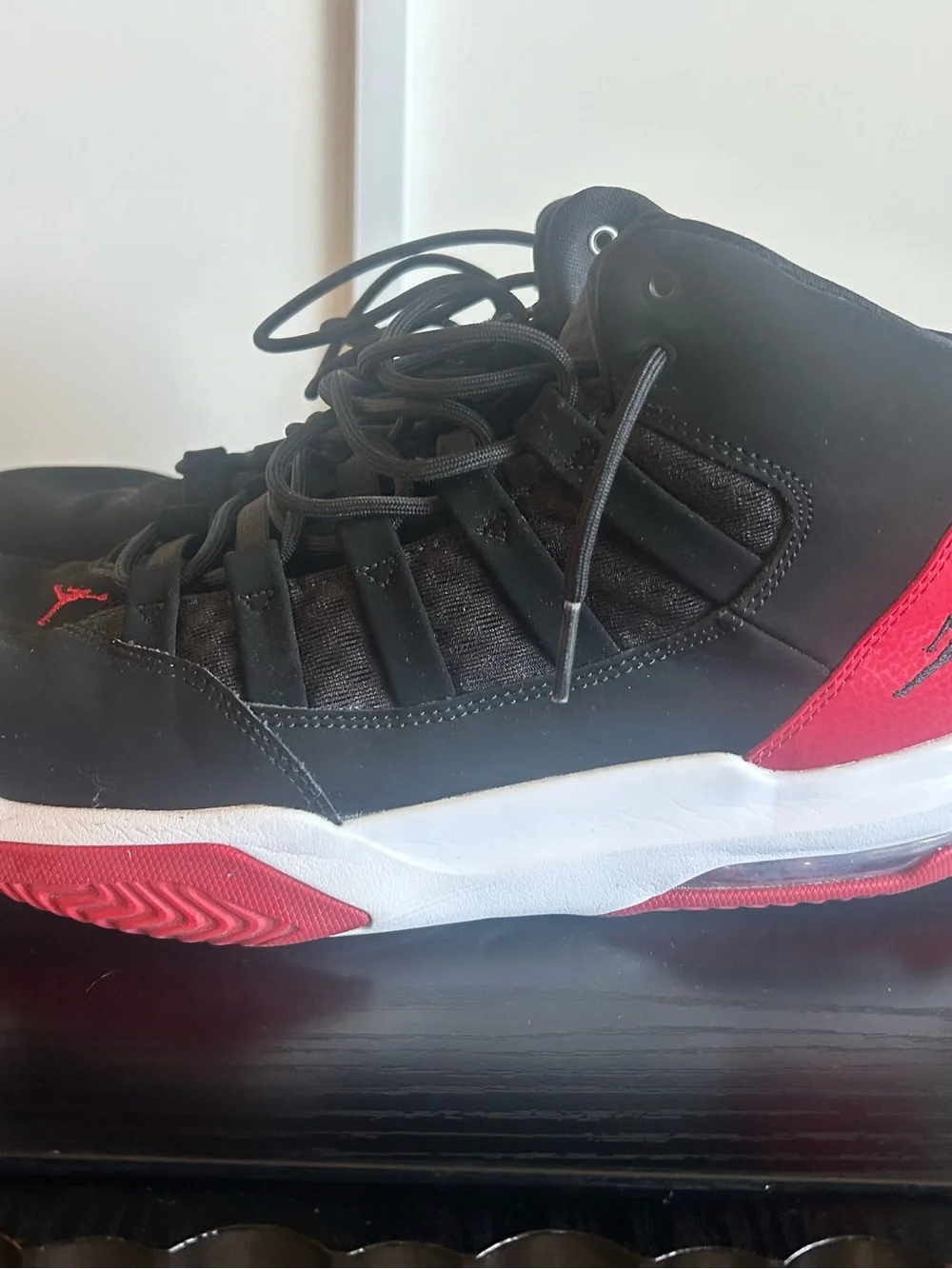 Men’s Jordan’s - Black and Red suede High-Top Basketball Sneakers